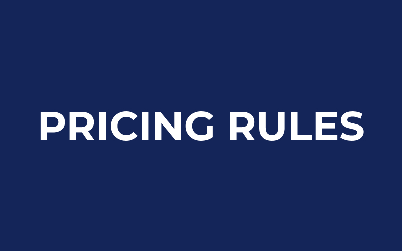 Pricing rules