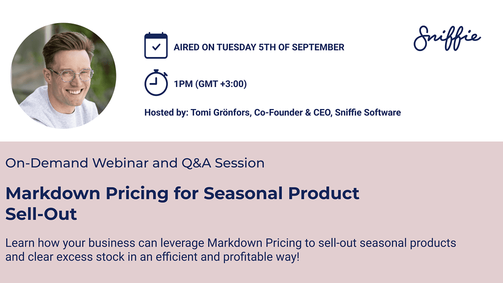 Markdown Pricing Webinar by Sniffie Software